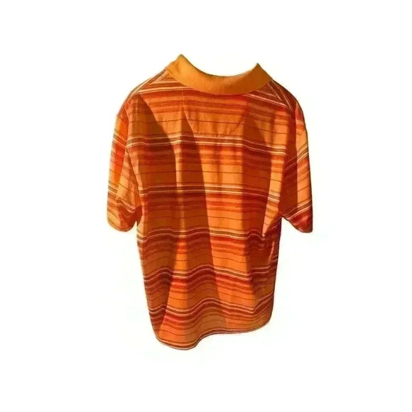 Pro Tour XL Orange Striped Polo Airplay Moisture Wicking Men's Golf Apparel - Picture 2 of 3